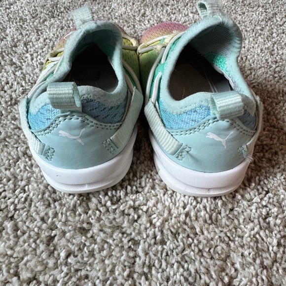 Girls Puma Rainbow Rift slip on running sneakers Pink & Yellow Sneakers Size 8 - Picture 7 of 10